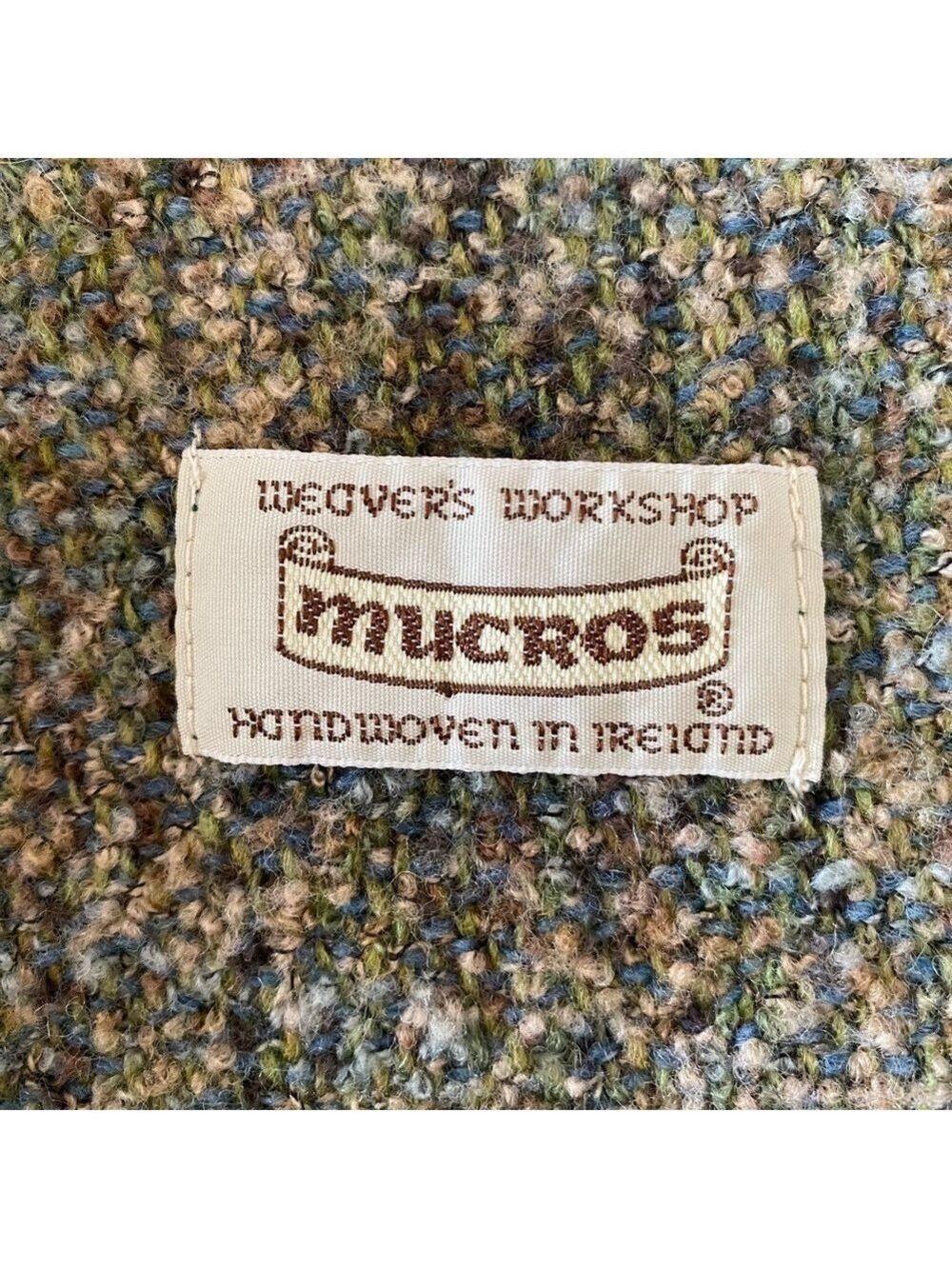 Mucros Scarf Weaver’s Workshop Handwoven in Ireland Muted Greens/Blues 13”X66” - Picture 3 of 3